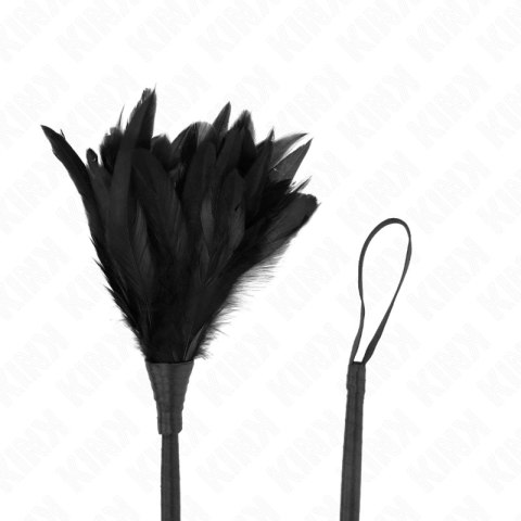 KINK Czarna Rozga z Piorami 36 cm - Model Anatomiczny, Lekka Konstrukcja
