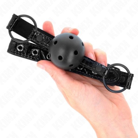 KINK Ball Gag Model 3 - Regulowany, Diamentowy Wzor, 4,5 cm, Czarny