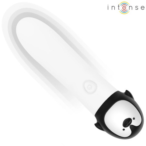 INTENSE RICO - Kompaktowy Wibrujący Model Pingwin USB, 8 Trybow, Biały