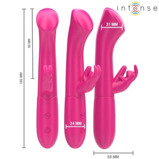Intense Julieta Rabbit 18,6 cm - silikonowy model dwupunktowy, rożowy