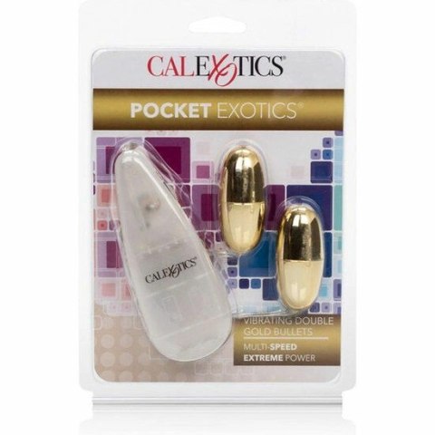 CalExotics Pocket Exotics Duo Gold - Złote kulki wibrujące ABS, 2 szt.
