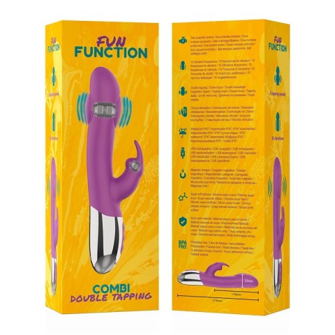 Fun Function Combi Double Tapping - model z dwoma silnikami, silikon, 21 cm
