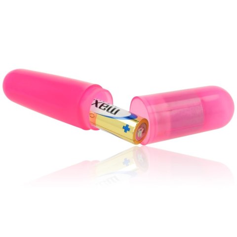 OHMAMA Rożowy Wibrujący Mini Pocisk PCV 110x23mm na baterie AA