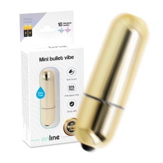 ONLINE Mini Bullet Vibe Złoty - kompaktowy model 10 trybow wibracji