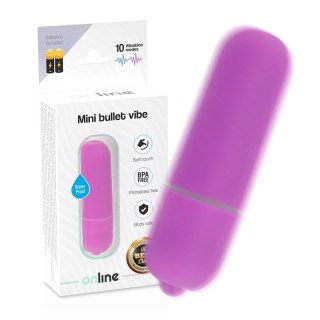 ONLINE Mini Bullet Vibe fioletowy - kompaktowy model, 10 trybow