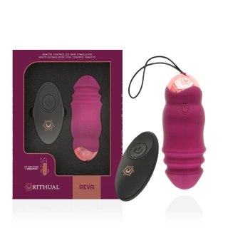 Rithual Reva Egg - Sterowana Maszyna Intymna z Funkcją Wibracji i Ruchu Up&Down, silikon, pilot, USB, fiolet
