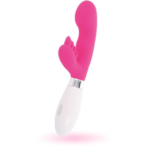 Glossy Elvi Rożowy masażer silikonowy 10 trybow, 12 cm, 2 silniki
