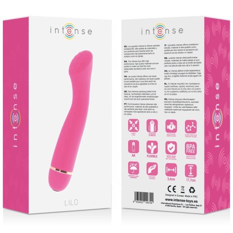 Intense Lilo silikonowy masażer 20 trybow, rożowy, 17,7 cm