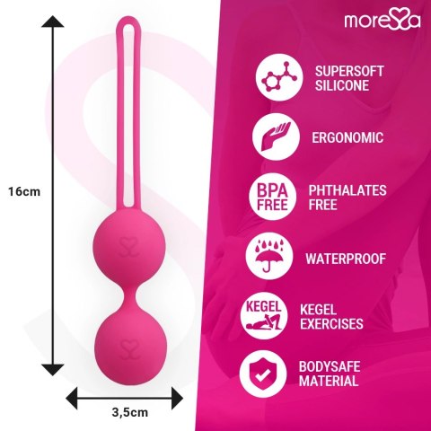 MORESSA Osian Two - silikonowe kulki treningowe, rożowe, 101g