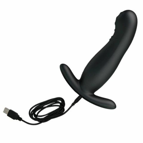 MR PLAY Czarny Masażer Prostaty Akumulatorowy Silikonowy 12 Trybow
