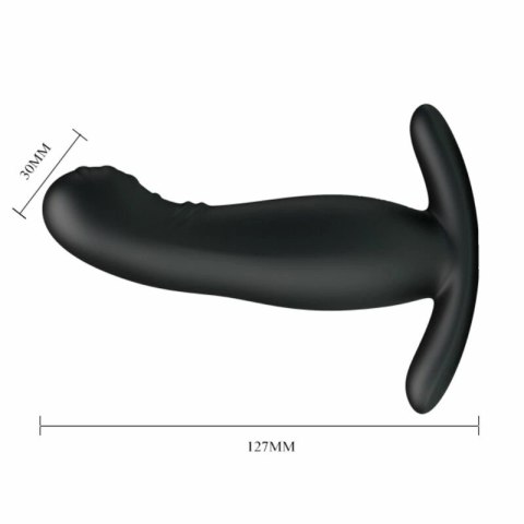 MR PLAY Czarny Masażer Prostaty Akumulatorowy Silikonowy 12 Trybow