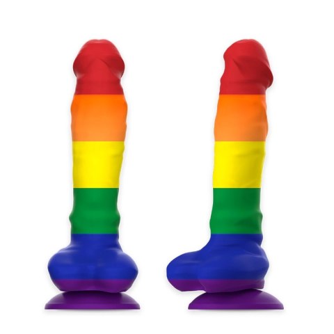 MYTHOLOGY Corey Pride M - silikonowa maszyna intymna, kolor PRIDE, 18 cm
