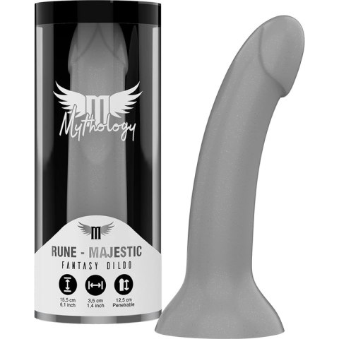 MYTHOLOGY Rune Majestic S - anatomiczny model silikonowy, srebrny, 15.5 cm