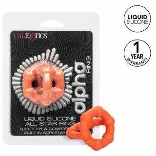 CalExotics Alpha All Star Ring podwojny silikonowy pomarańczowy