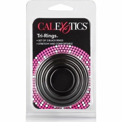 CalExotics Tri-Rings Czarny Zestaw 3 Pierścieni Silikonowych Rożne Rozmiary