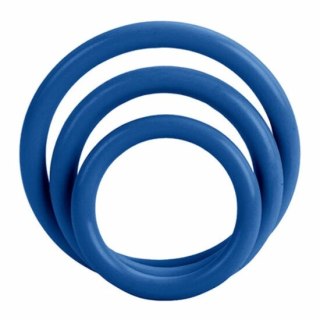 CalExotics Tri-Rings silikonowe pierścienie 3 rozmiary niebieskie