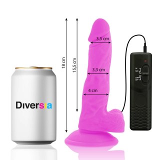 Diversia Model Vibra Violet 18 cm - Elastyczny system z przyssawką