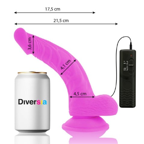 Diversia Wibrujący Model Intymny Elastyczny Fioletowy 21,5 cm TPE