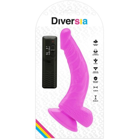 Diversia Wibrujący Model Intymny Elastyczny Fioletowy 21,5 cm TPE