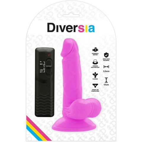 Diversia Wibrujący Model Intymny Fioletowy 17 cm Elastyczny TPE