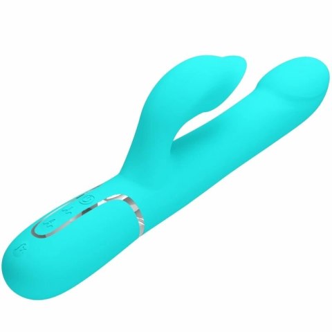 Pretty Love Rabbit Aqua Zielony - Wibrujący masażer z perłami, 7 trybow
