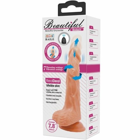 Baile Bodach - Model zdalny, 7 trybow, przyssawka, kolor brązowy