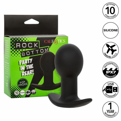 CalExotics Rock Bottom Pop Probe silikonowy, 10 trybow wibracji, czarny
