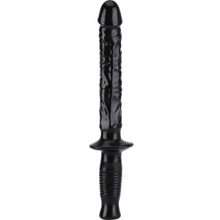 GET REAL Manhandler 38 cm czarny - pałka intymna z uchwytem PVC