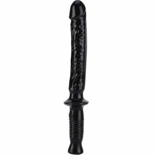 GET REAL Manhandler 38 cm czarny - pałka intymna z uchwytem PVC