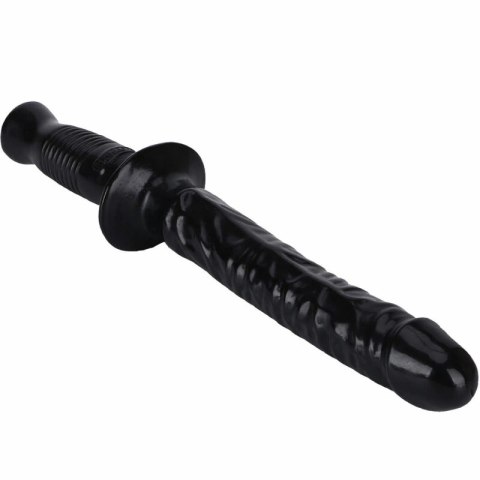 GET REAL Manhandler 38 cm czarny - pałka intymna z uchwytem PVC
