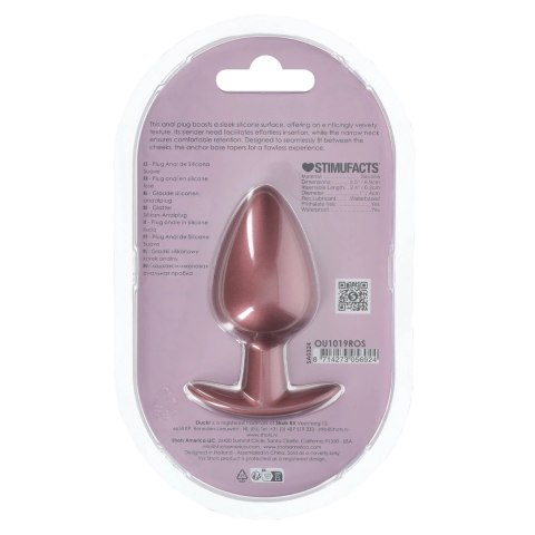 OUCH! Smooth Silicone Plug Large 3.5'' 8,9 cm Rożowe Złoto