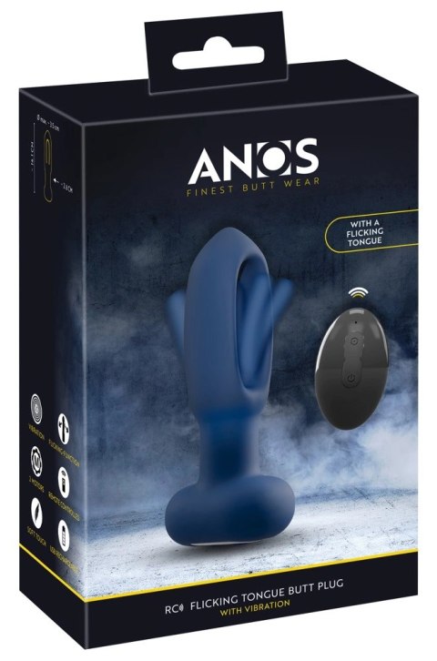 ANOS RC Flickering Tongue Plug czarny silikonowy 10 trybow 14,1 cm