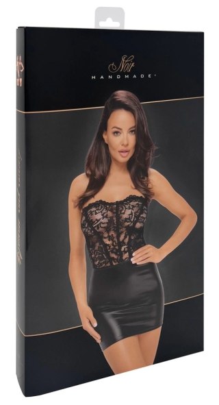 Noir Libido Mini Sukienka Czarna z Koronką Rozkloszowana S