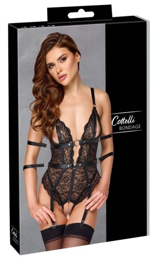 Cottelli Collection Bondage Body L Koronka Mankiety Czarne