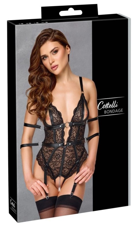 Cottelli Collection Bondage Body L Koronka Mankiety Czarne