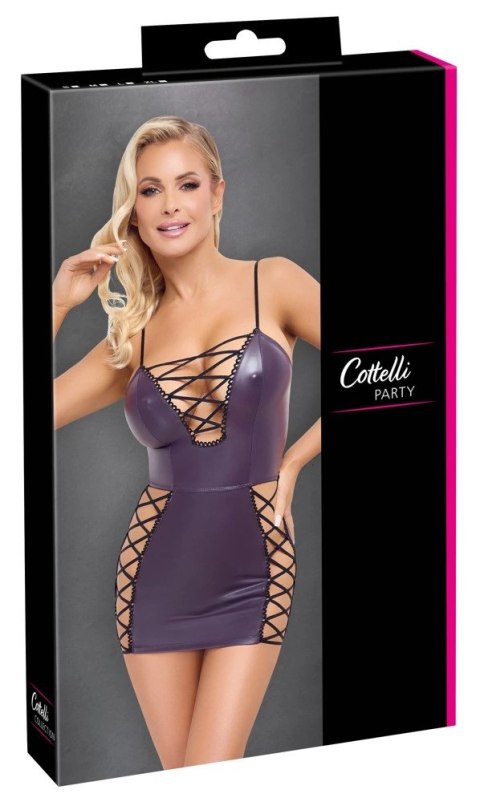 Cottelli PARTY Mini Sukienka Fioletowa L z Regulowanymi Ramiączkami