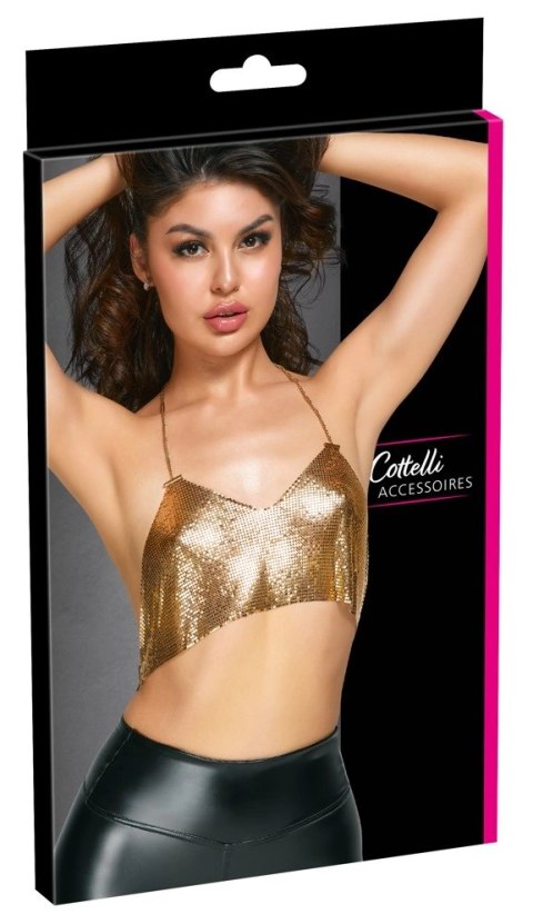 Cottelli ACCESSOIRES Top Złoty z Regulowanym Łańcuszkiem, Metaliczny