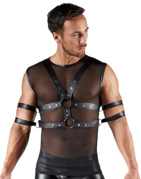 Svenjoyment Bondage Koszulka Bez Rękawow XL z Mankietami Czarna
