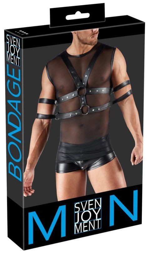 Svenjoyment Bondage Koszulka Bez Rękawow z Mankietami L Czarna