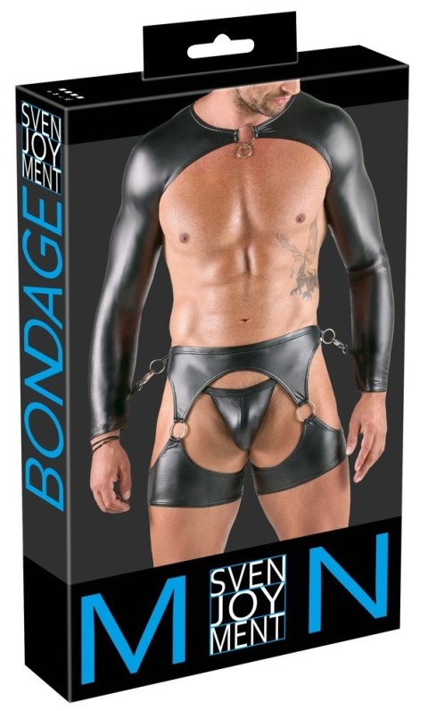 Svenjoyment Bondage Zestaw Męski 3-częściowy Matowy Czarny M