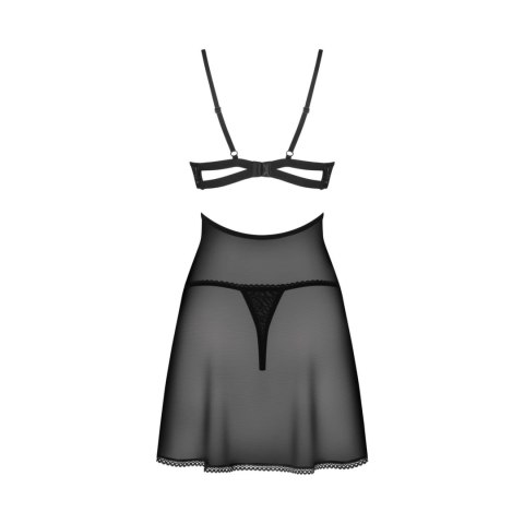 Obsessive Nutris Babydoll XL/2XL - komplet koszulka i stringi, koronka