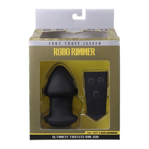Doc Johnson Robo Rimmer X - Wibrujący Plug z Funkcją Rotacji, Czarny