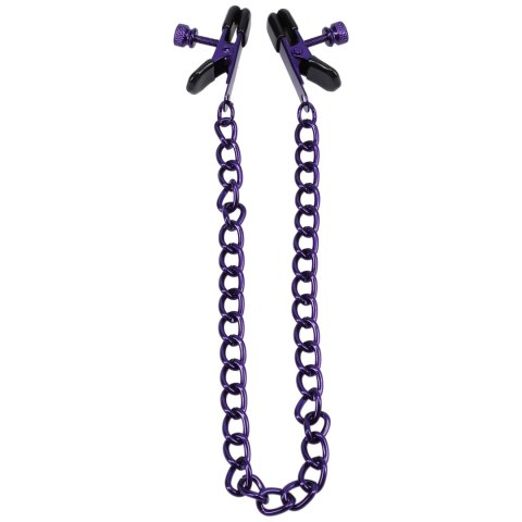 Doc Johnson Chained Up - Regulowane zaciski z łańcuszkiem, stal