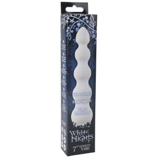 Doc Johnson White Nights Ribbed 18cm - zakrzywiony model wielobiegowy