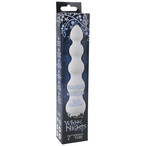 Doc Johnson White Nights Ribbed 18cm - zakrzywiony model wielobiegowy