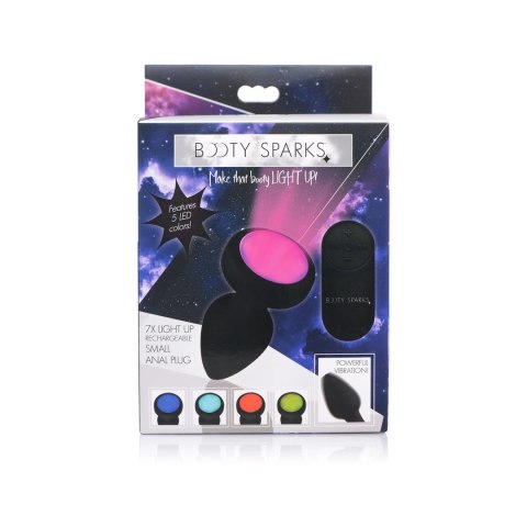 XR Brands silikonowy korek LED mały - 7 trybow, pilot, 5 kolorow