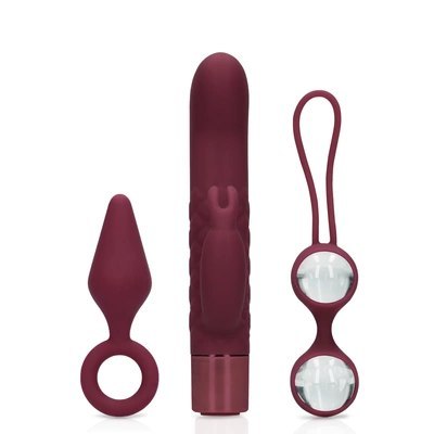 Loveline Zestaw Prezentowy 3-elementowy - Mini Wibrator, Kulki, Korek