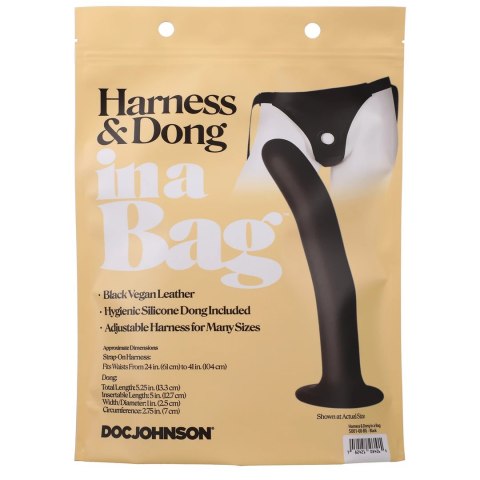 Doc Johnson Harness Black - Uprząż z silikonowym elementem 18 cm