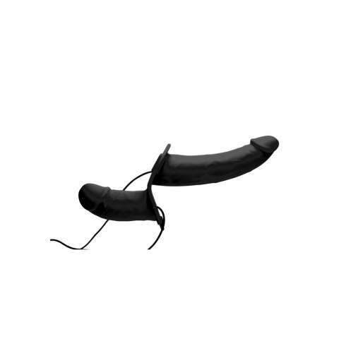 XR Brands Vibrating Double System Harness silikonowy, 10 trybow, czarny