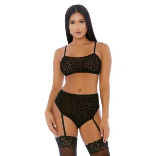 Forplay Lustful Leopard komplet bielizny cami z paskami do pończoch S